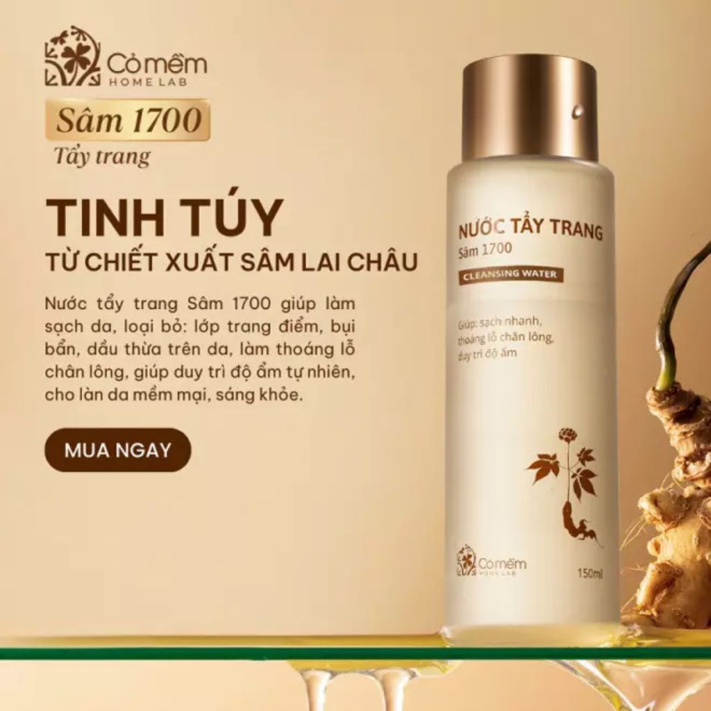  Nước tẩy trang Sâm 1700 Cỏ Mềm 150ml 