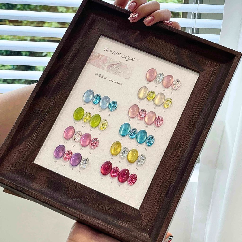  Set Gel Mắt Mèo Mix Nhũ KT Ánh Trăng Suusee 16 chai 