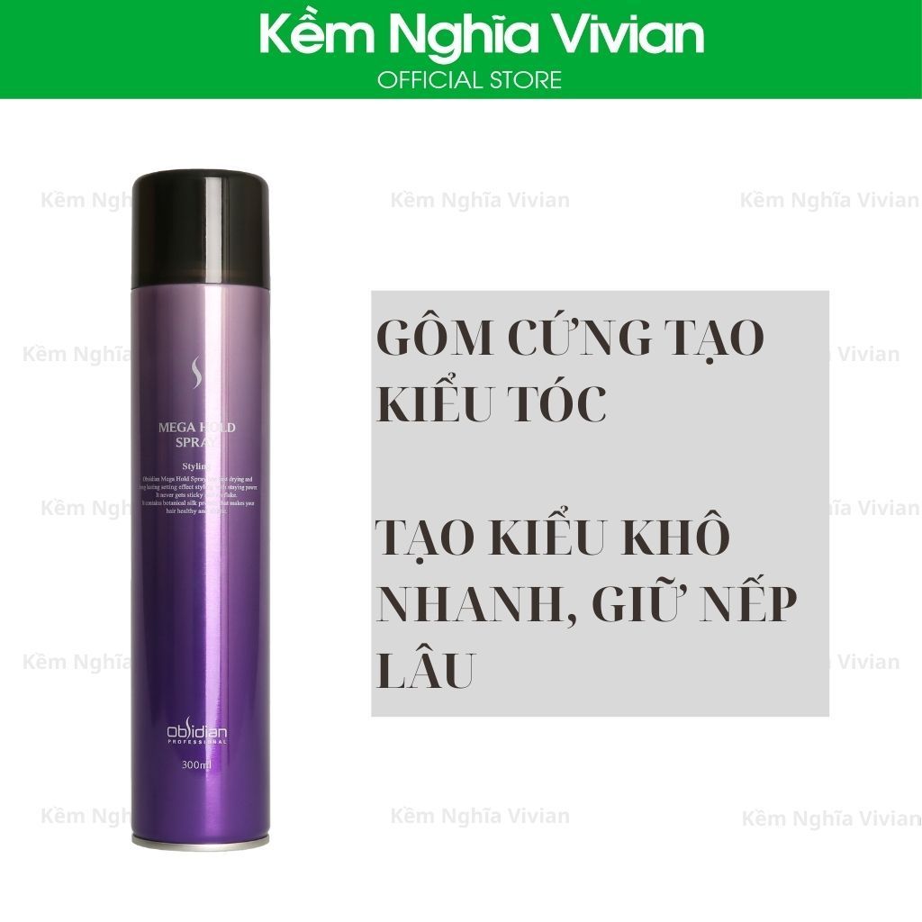  Keo Xịt Cứng Tóc Obsidian Mega Hold Spray 300ml 
