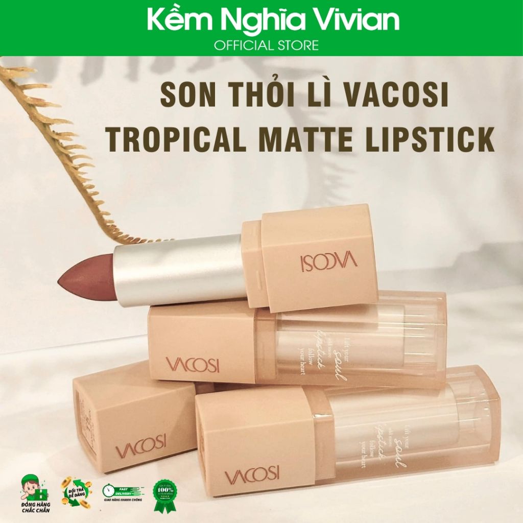  Son lì dạng thỏi Vacosi Tropical Matte Lipstick (#T1 - #T5) 