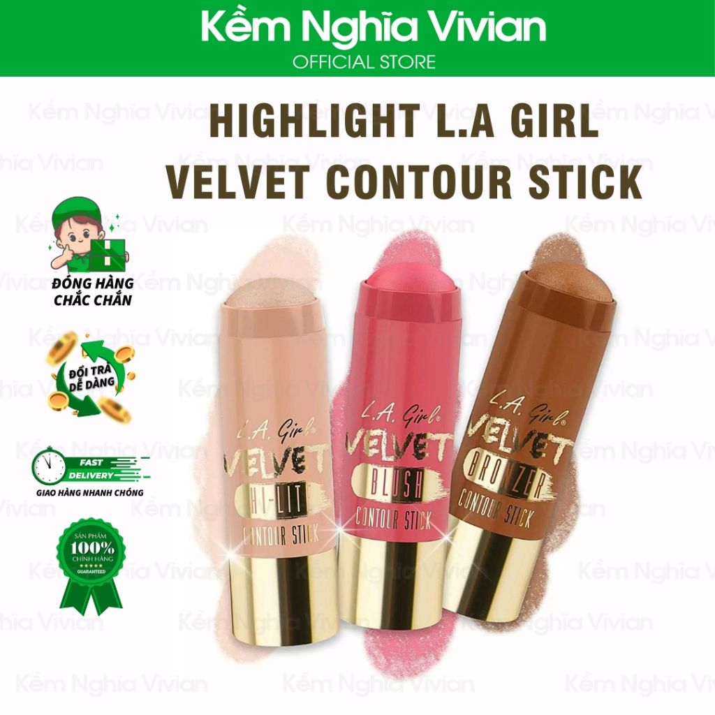  Tạo khối - Highlight L.A Girl Velvet Contour Stick 