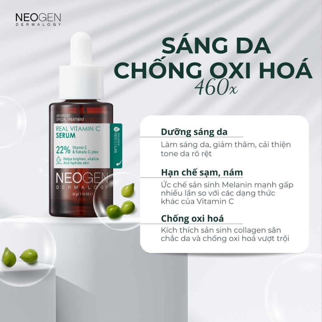  Tinh Chất Dưỡng Trắng, Mờ Thâm Real Vita C Neogen 32g 