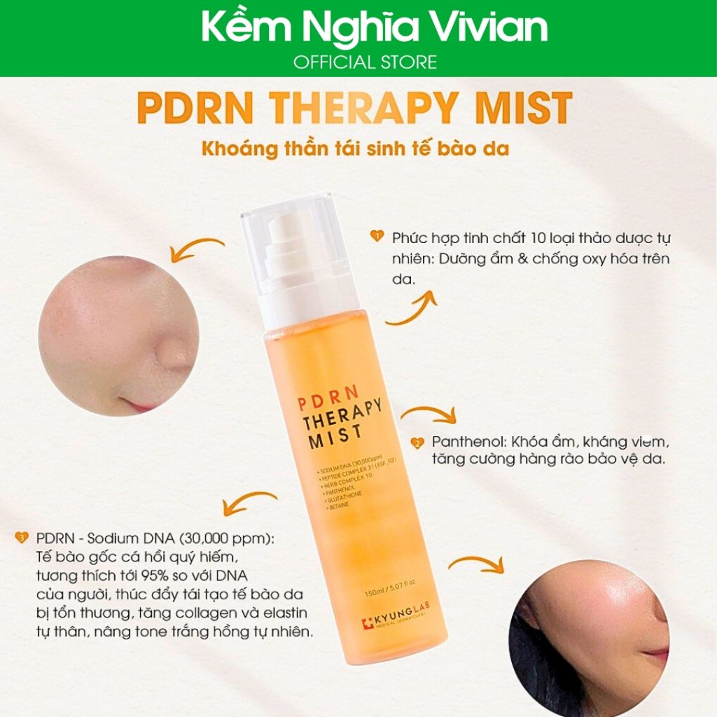  Xịt khoáng dưỡng ẩm phục hồi KYUNGLAB PDRN 150ml 