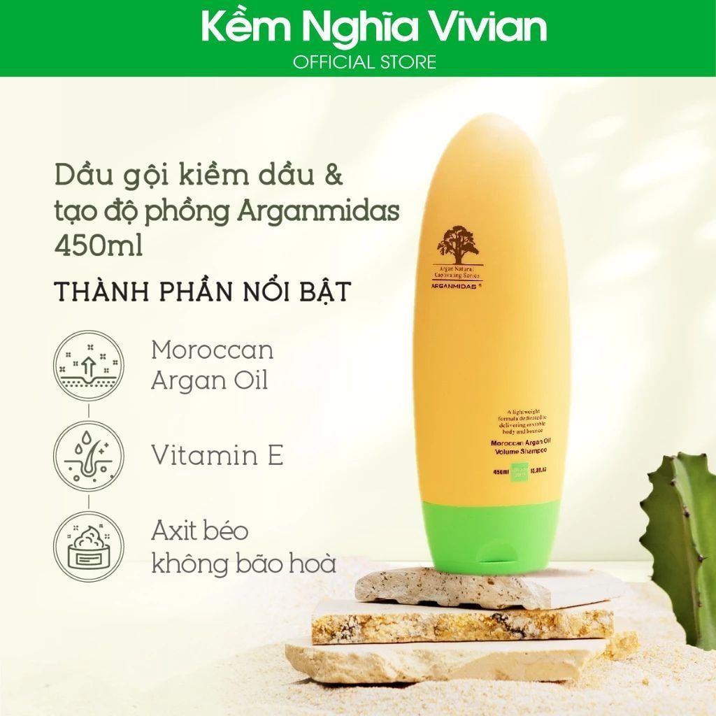  Dầu gội kiềm dầu tạo phồng Arganmidas Volume 450ml 