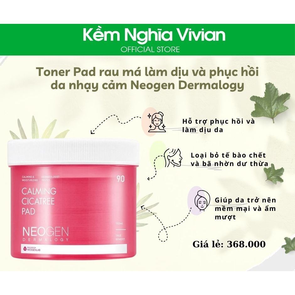 Toner Pad Rau Má Làm Dịu Và Phục Hồi Da Nhạy Cảm Neogen Dermalogy 