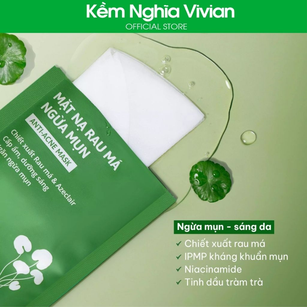  Mặt nạ Rau Má ngừa mụn Cỏ Mềm (MP9584) 