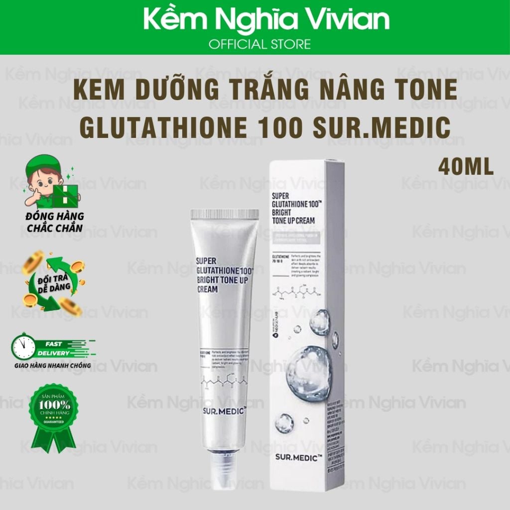  Kem dưỡng trắng nâng tone Glutathione 100 Sur.Medic 40ml (MP9104) 