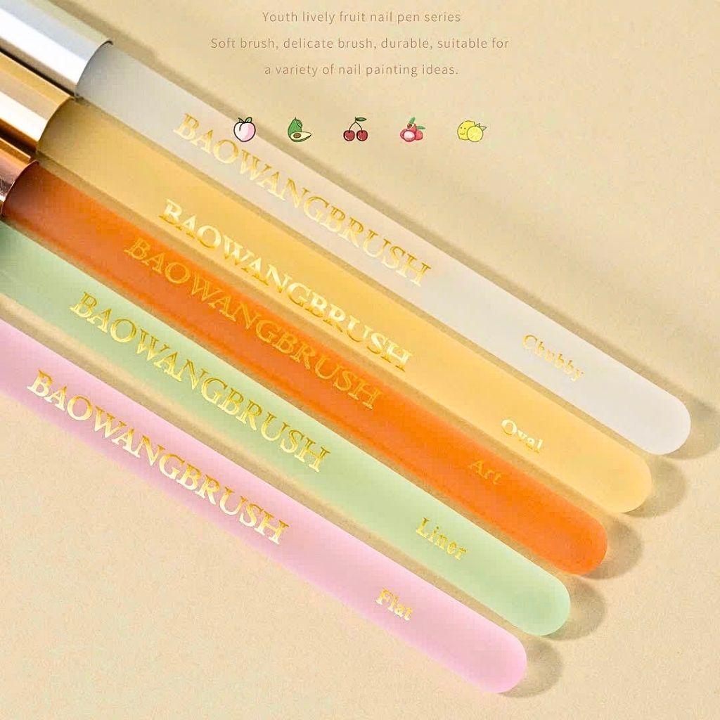  Cọ Đắp Gel Đầu Tròn/Đầu Vuông BW (trái cây) 