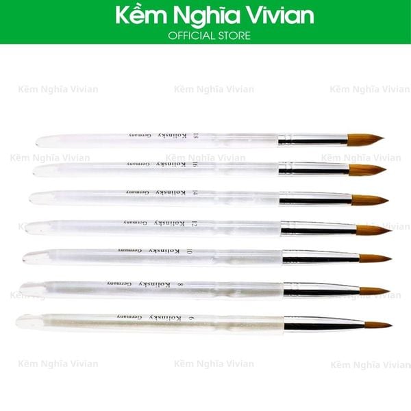  Cọ đắp bột nail cán trong BW-12, 14, 18 