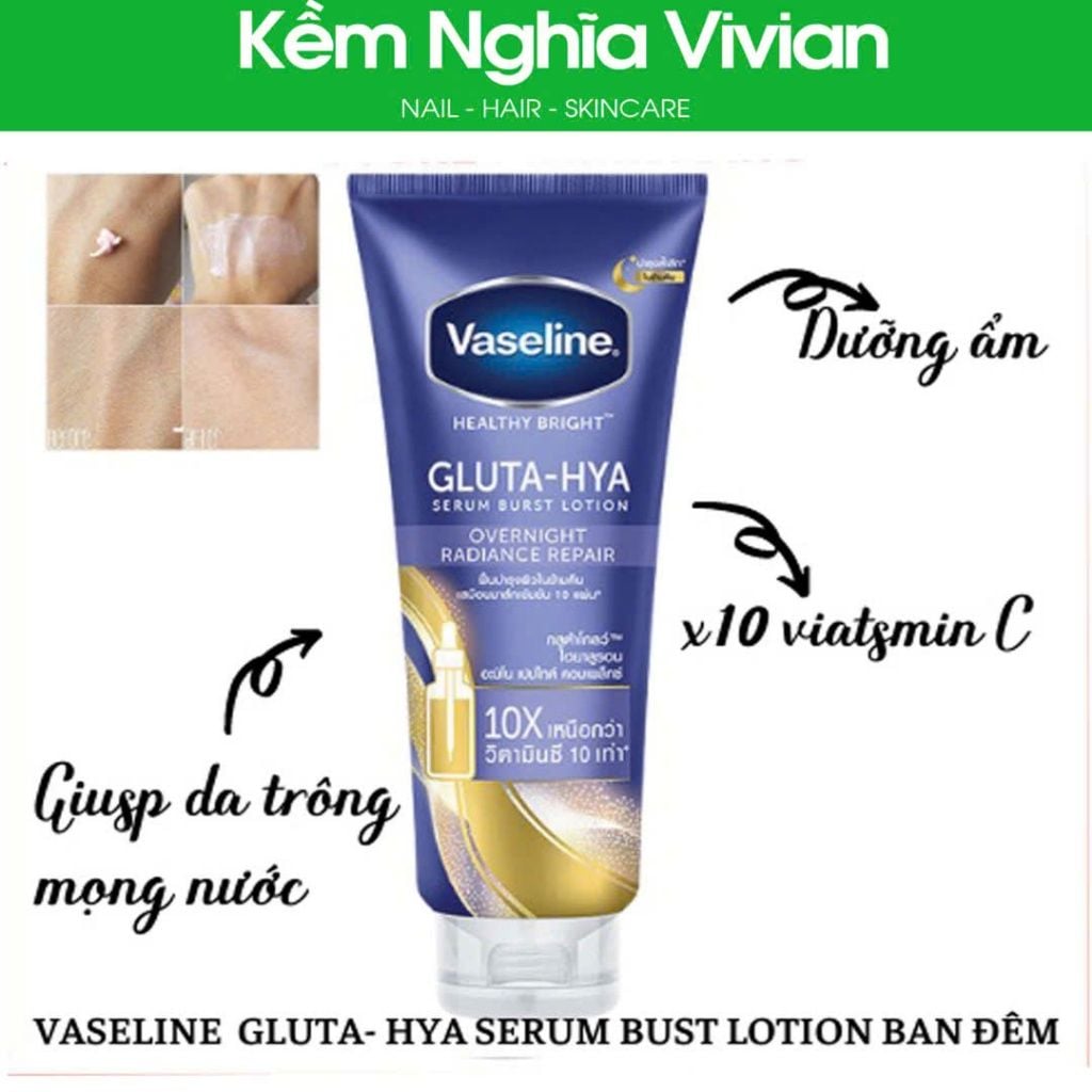  Serum dưỡng thể trắng da ban đêm Vaseline 330ML 