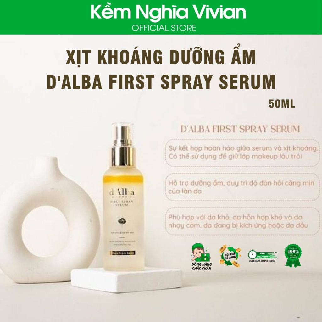  Xịt khoáng dưỡng ẩm căng bóng da d'Alba First Spray Serum 50ml 