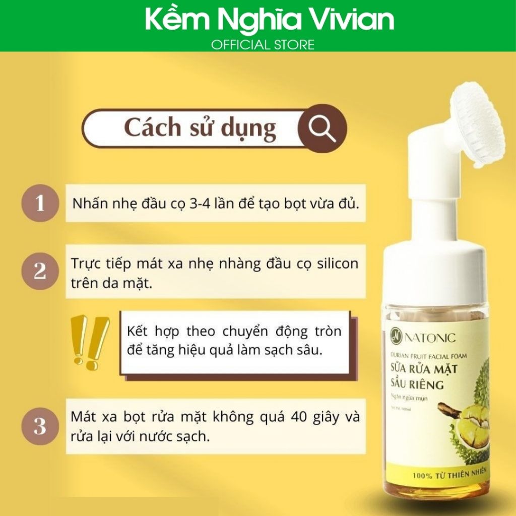  Sữa rửa mặt Sầu riêng Natonic 100ml 