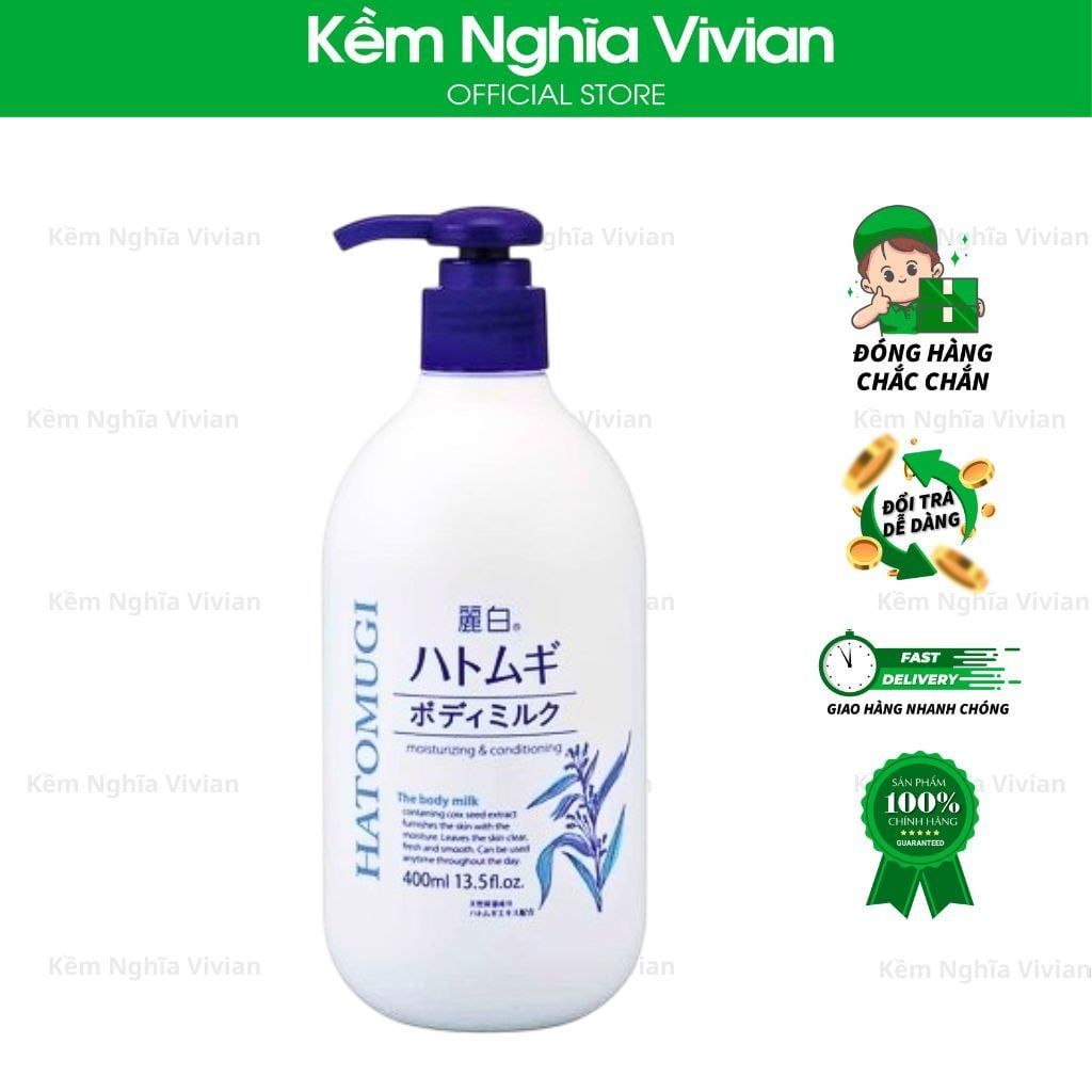  Sữa Dưỡng Thể Hatomugi Làm Sáng Da Ban Đêm 400ml 