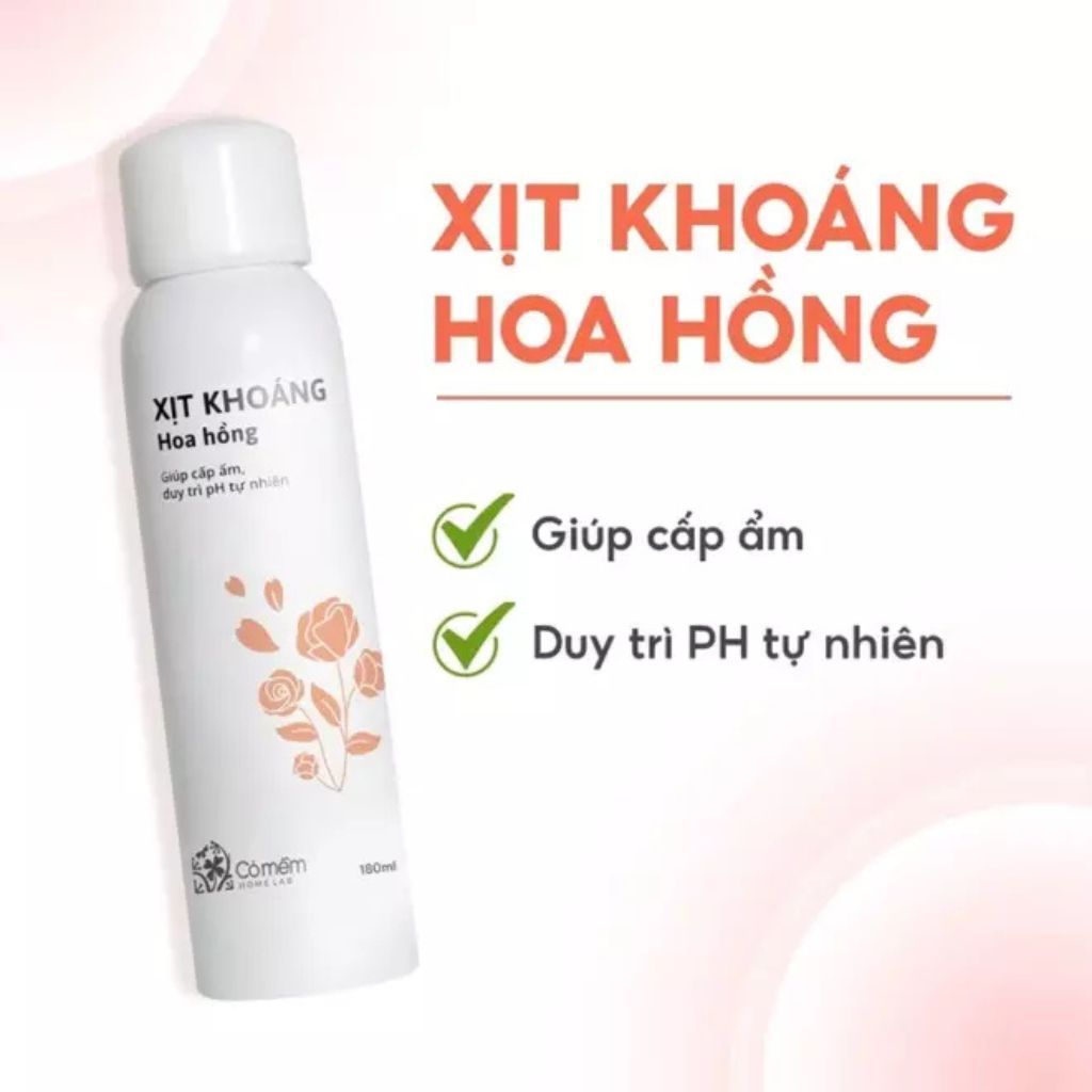  Xịt Khoáng Hoa Hồng Cỏ Mềm 180ml 