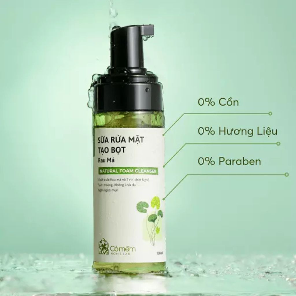  Sữa rửa mặt tạo bọt Rau má Cỏ Mềm 150ml 