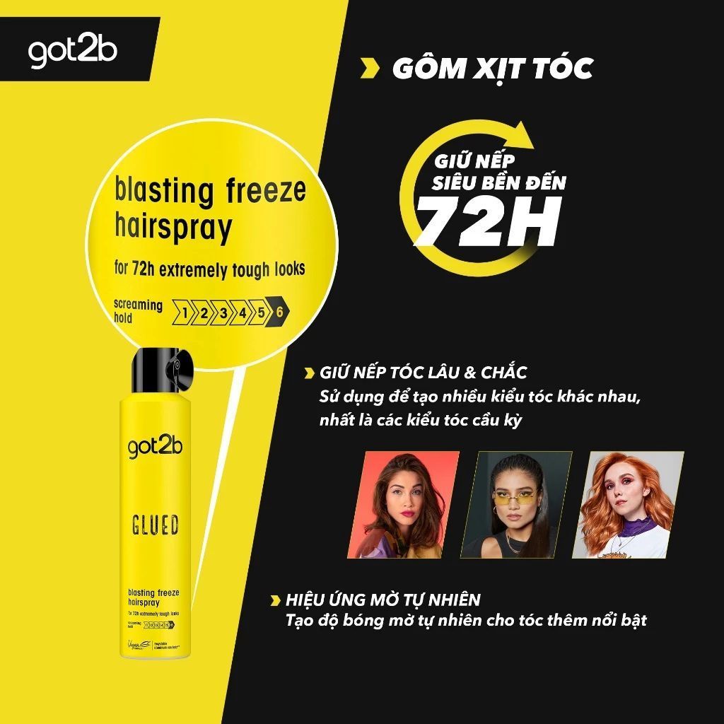  Keo Xịt Giữ Nếp Got2b Glued Blasting Freeze 300ml 