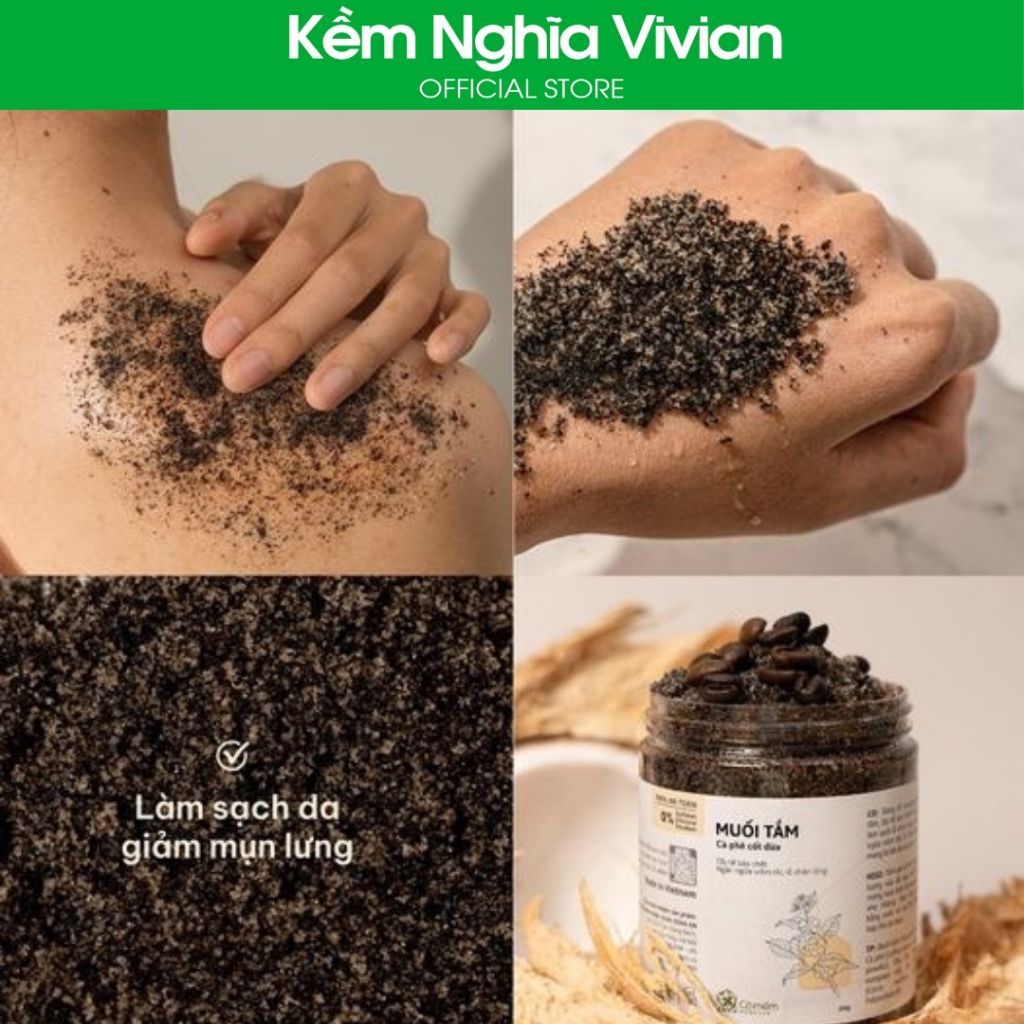  Muối tắm Cà phê Cốt Dừa Cỏ Mềm 125g/250g 