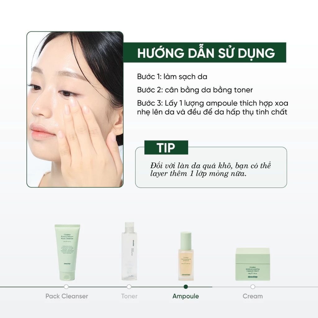  Tinh chất cấp ẩm làm dịu da cho da mụn, nhạy cảm Dewdap 50ml 