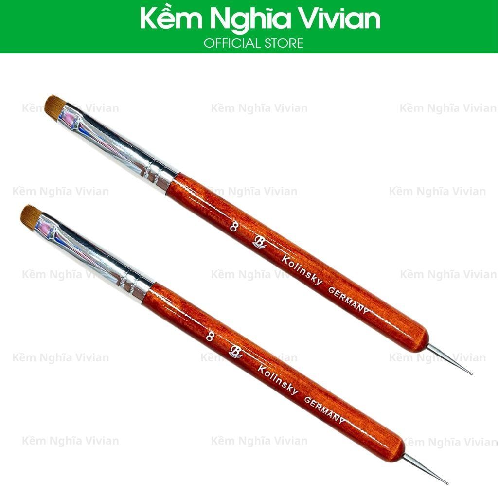  Cọ french nail cán nâu chấm bi BW-8, 10, 12, 14, 16 