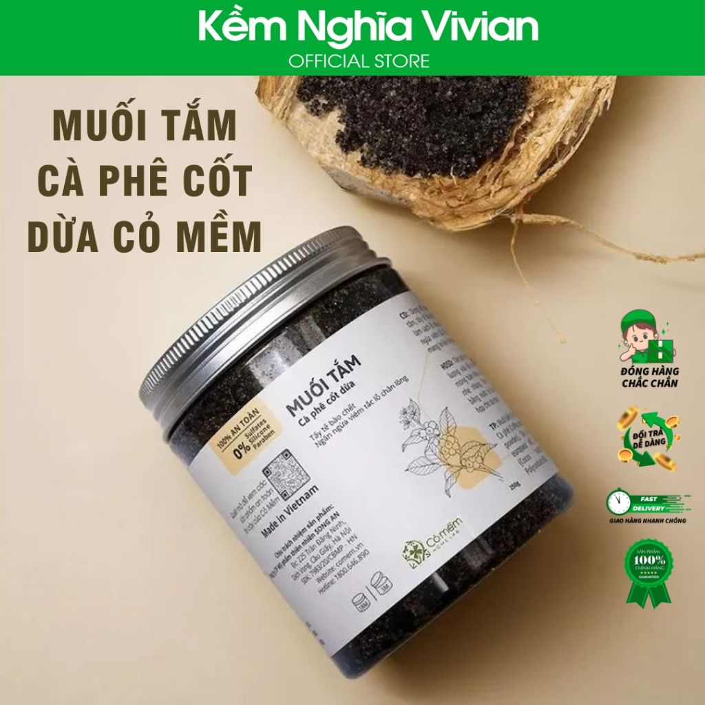  Muối tắm Cà phê Cốt Dừa Cỏ Mềm 125g/250g 