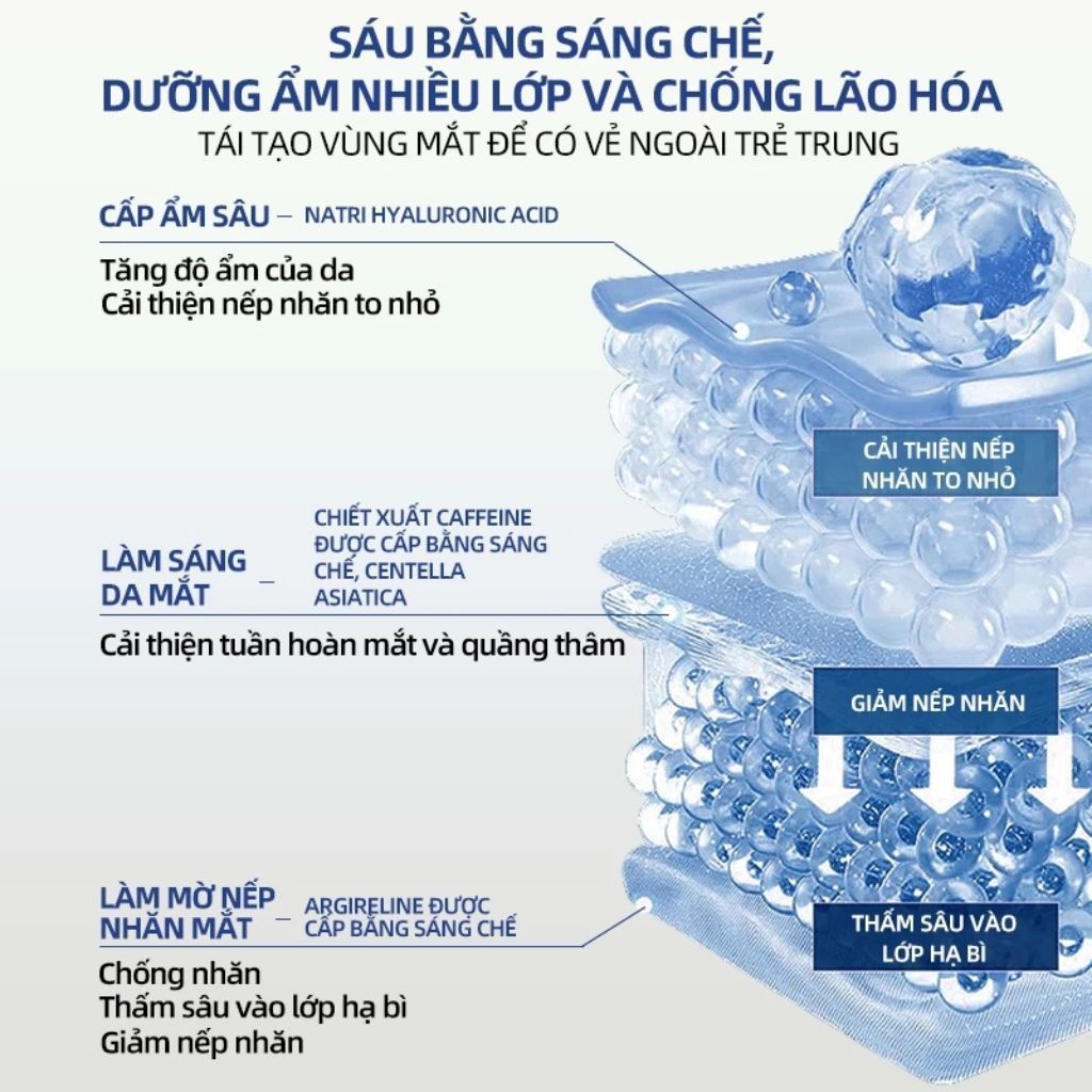  Mặt Nạ Mắt DIKIKI Giảm Quầng Thâm Mắt Mờ Nếp Nhăn Chống Lão Hóa Làm Sáng Da Dưỡng Ẩm Sâu 