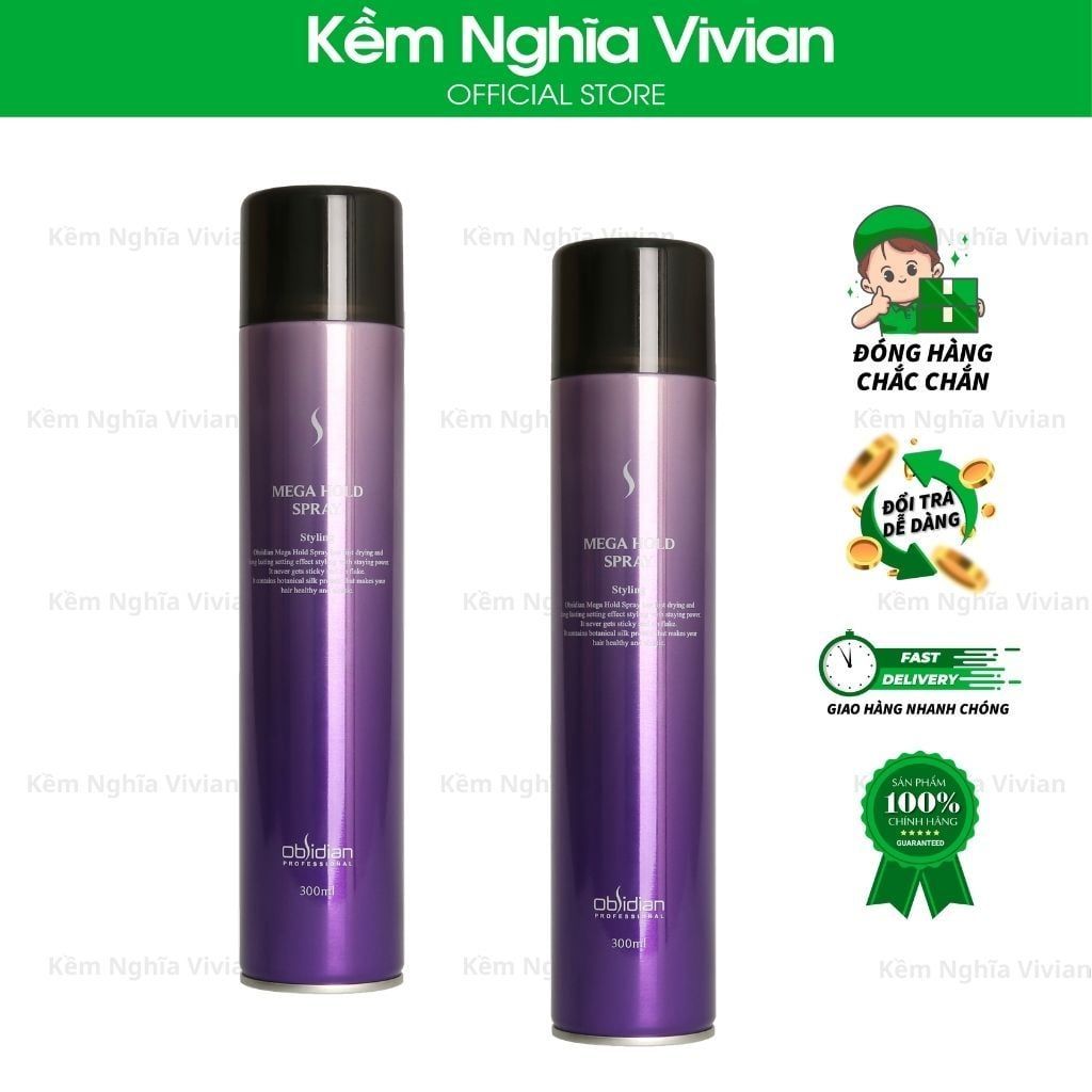  Keo Xịt Cứng Tóc Obsidian Mega Hold Spray 300ml 