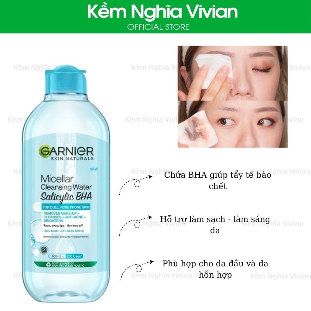  Nước Tẩy Trang Garnier Dành Cho Da Dầu & Mụn 400ml 