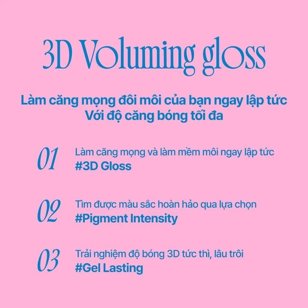  Son tint bóng Fwee 3D Voluming Gloss 5.3g màu Currant 70% 