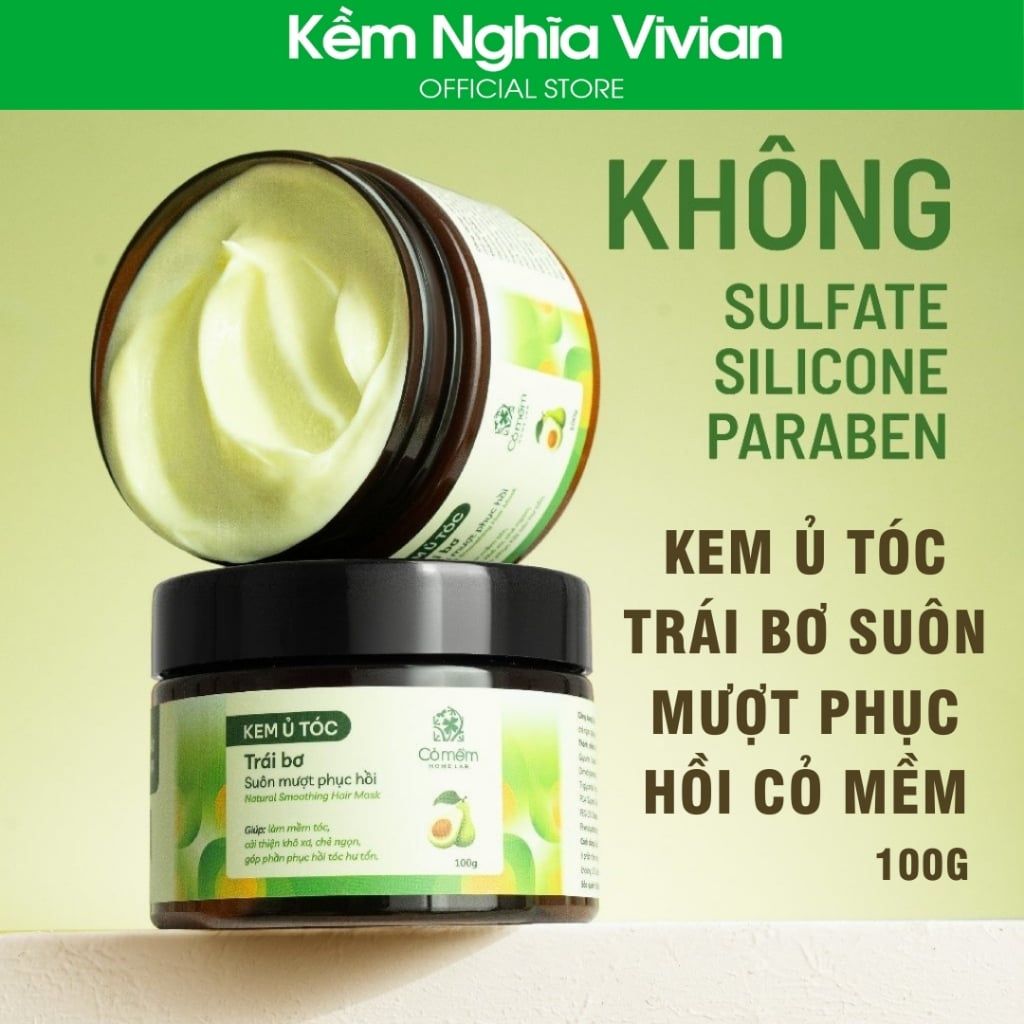  Kem ủ tóc Trái bơ suôn mượt phục hồi Cỏ Mềm 100g 