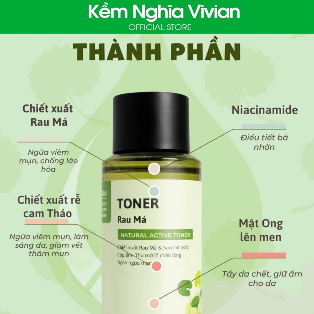  Nước cân bằng Rau má ngừa mụn Cỏ Mềm 150ml 