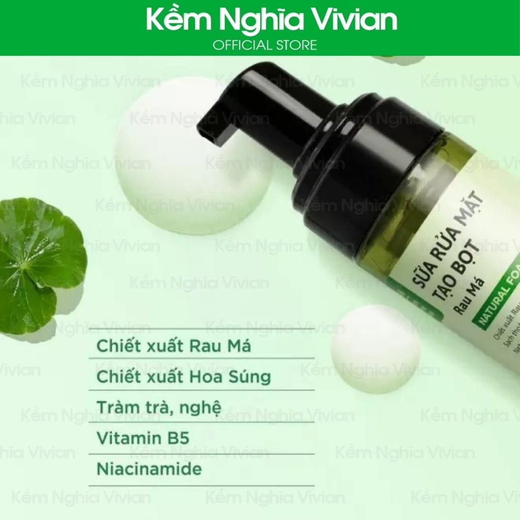  Sữa rửa mặt tạo bọt Rau má Cỏ Mềm 50ml 