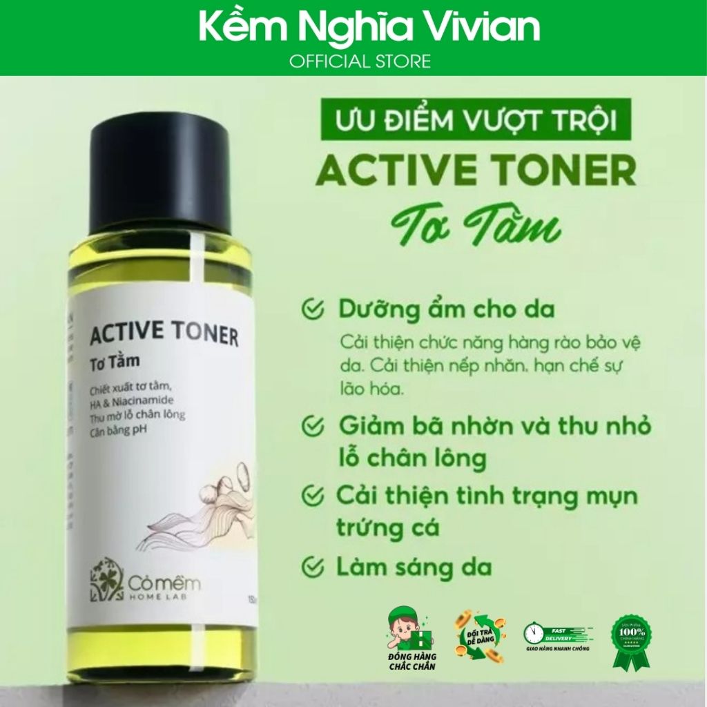  Toner - Nước cân bằng Tơ Tằm dưỡng ẩm Cỏ Mềm 120ml 
