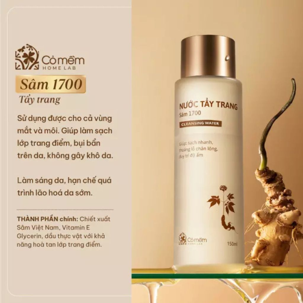  Nước tẩy trang Sâm 1700 Cỏ Mềm 150ml 