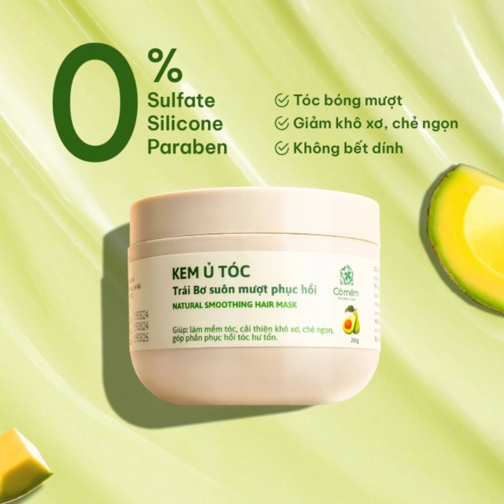 Kem Ủ Tóc Trái Bơ Suôn Mượt Phục Hồi Cỏ Mềm 100g-200g 