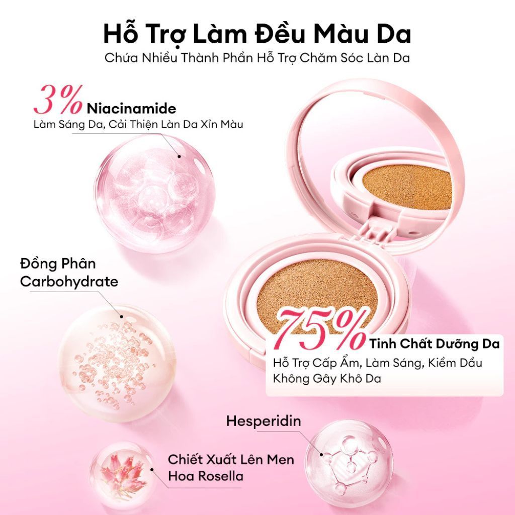  Cushion Chống Nắng SPF 50+ PA++++ COLORKEY Kẻ Ô Hồng, Lâu Trôi 11g 