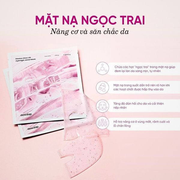  Mặt nạ thạch Dewdap: Phục hồi da mụn (Xanh) & Nâng cơ Ngọc trai (Hồng) 
