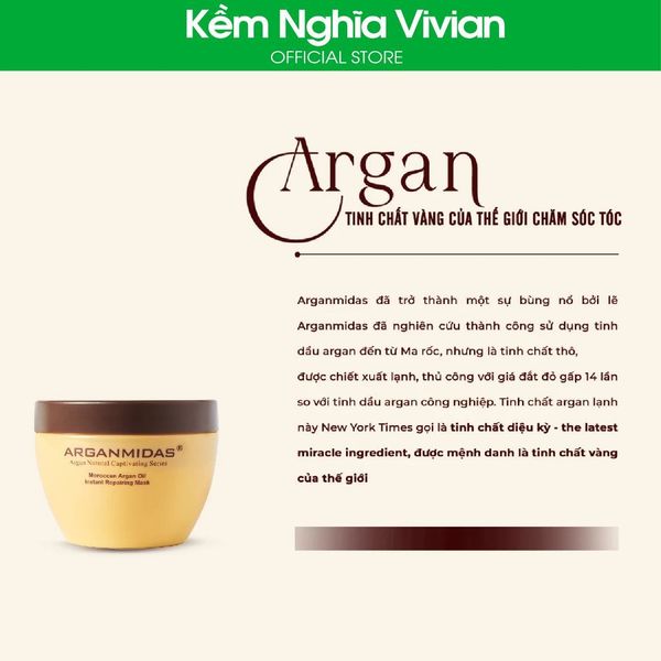  Kem ủ dưỡng ẩm phục hồi Arganmidas Instantly Repairing 300ml - Kem ủ phục hồi tóc hư tổn Keratin Arganmidas 300ml 