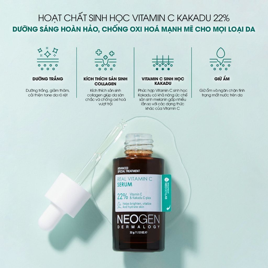  Tinh Chất Dưỡng Trắng, Mờ Thâm Real Vita C Neogen 32g 
