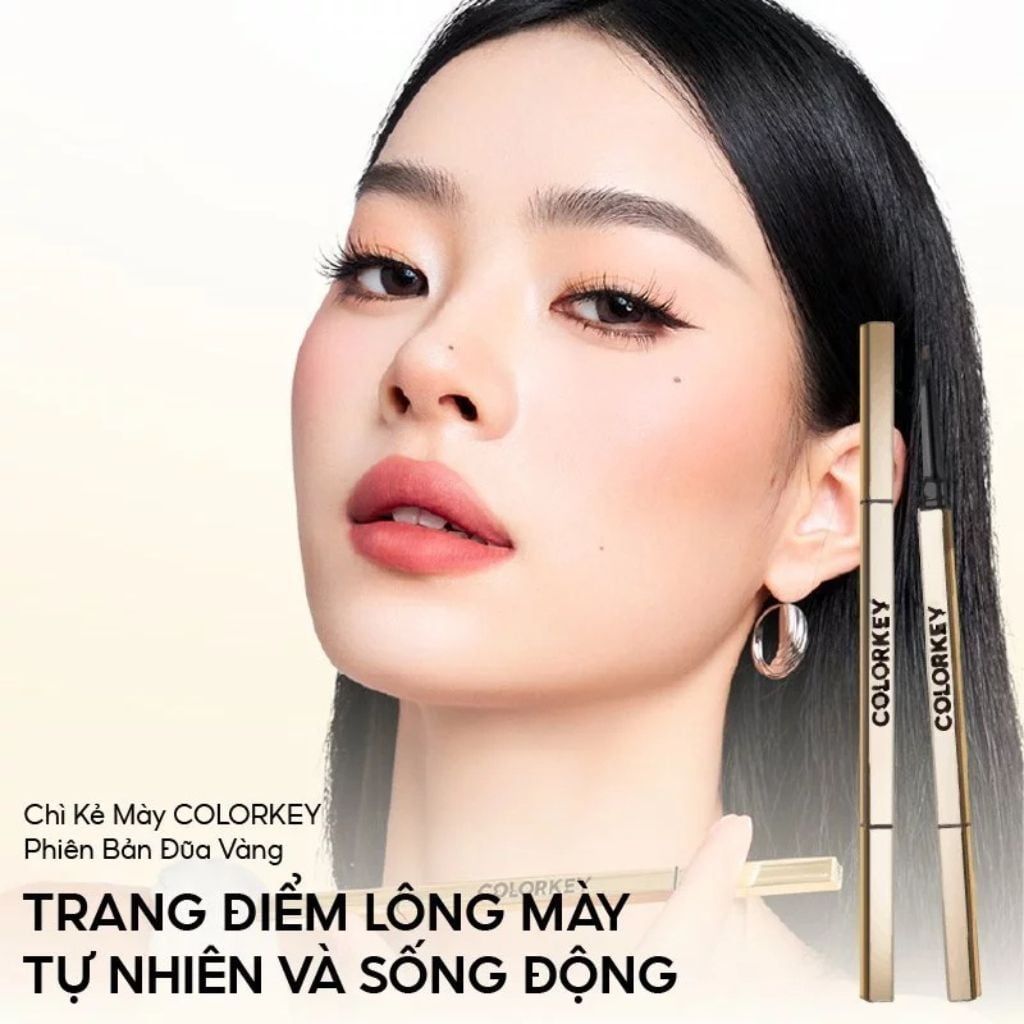  Chì Kẻ Mày COLORKEY Thiết Kế Hai Đầu Tiện Dụng, Thích Hợp Vẽ Chân Mày Điêu Khắc 0.7g 
