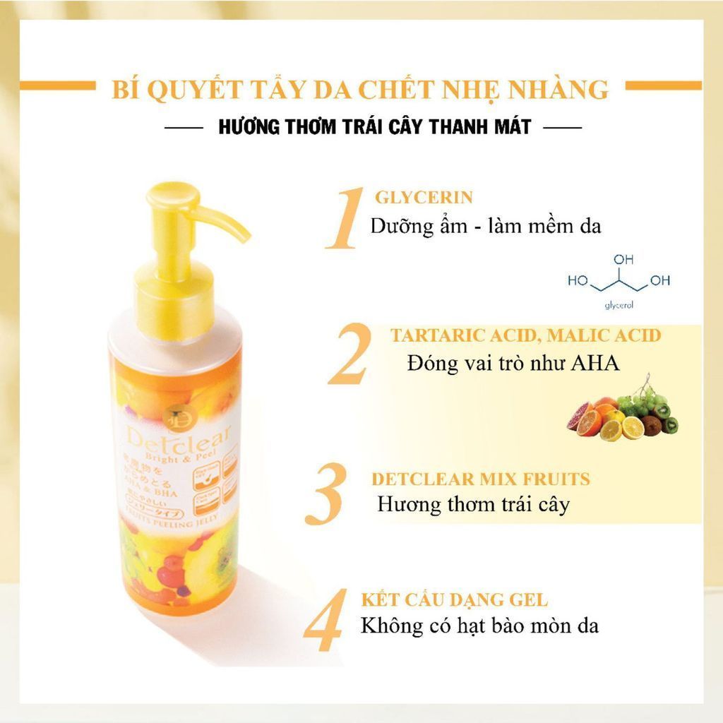  Gel tẩy tế bào chết Meishoku Detclear Hương trái Cây 180ml 