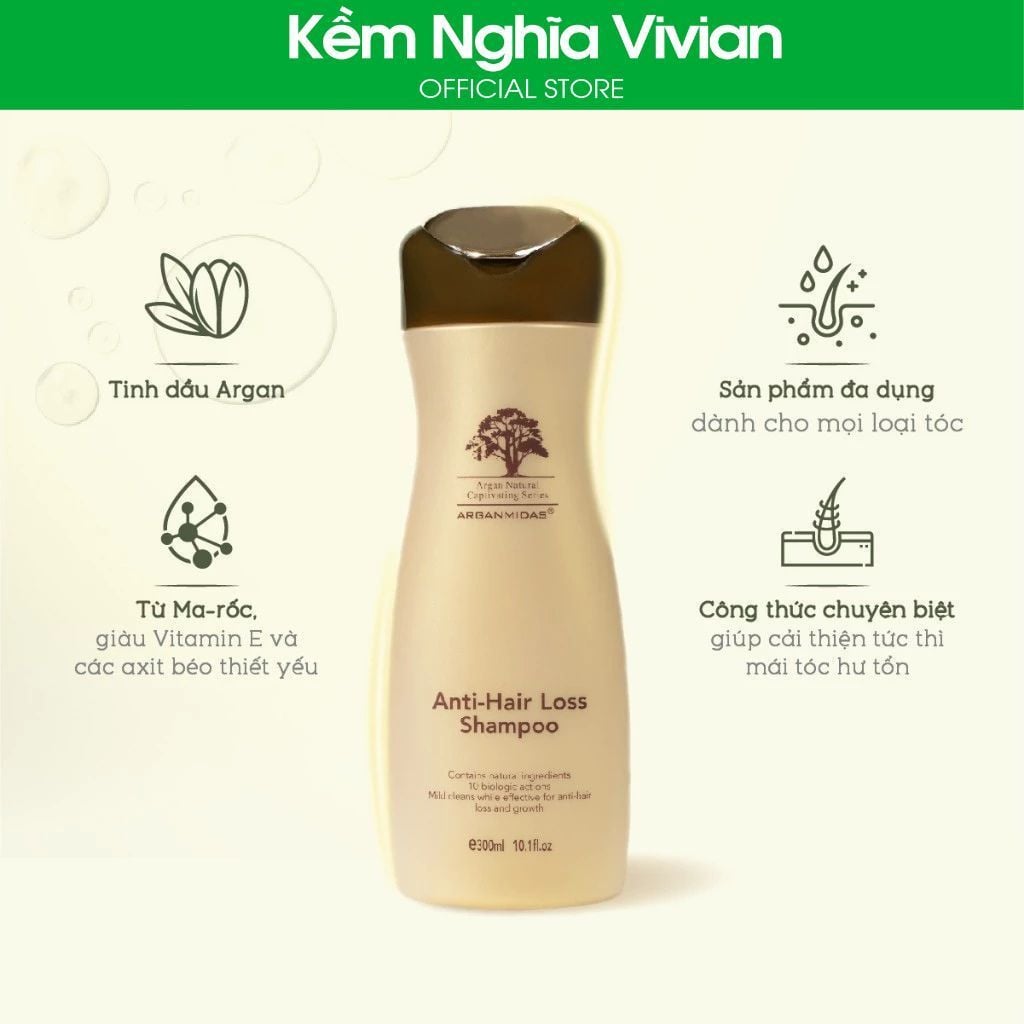  Dầu gội ngừa rụng, kích mọc tóc Arganmidas Anti-Hair Loss 300ml 