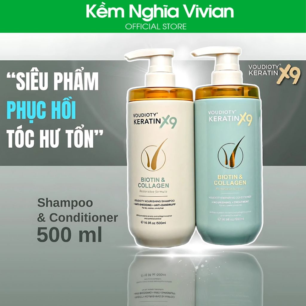  Gội xả phục hồi Voudioty Keratin X9 Biotin & Collagen 500ml (MP8979) 
