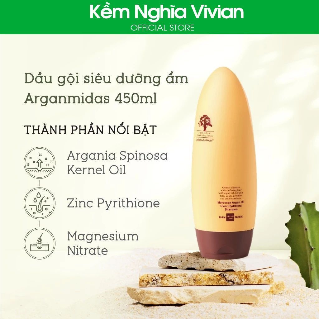  Dầu gội - Dầu xả siêu dưỡng ẩm Arganmidas Clear Hydrating 450ml 
