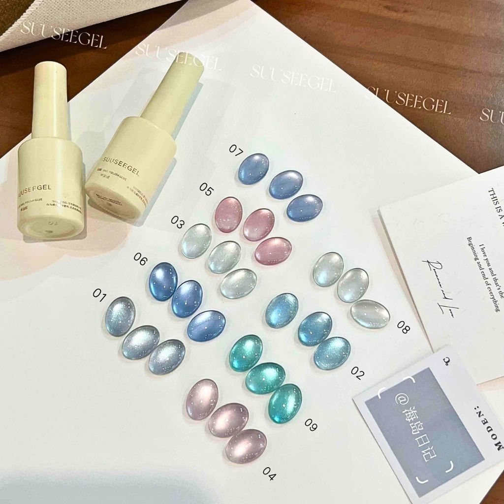  Set Gel Nhũ Ánh Nước Suusee 9 chai 