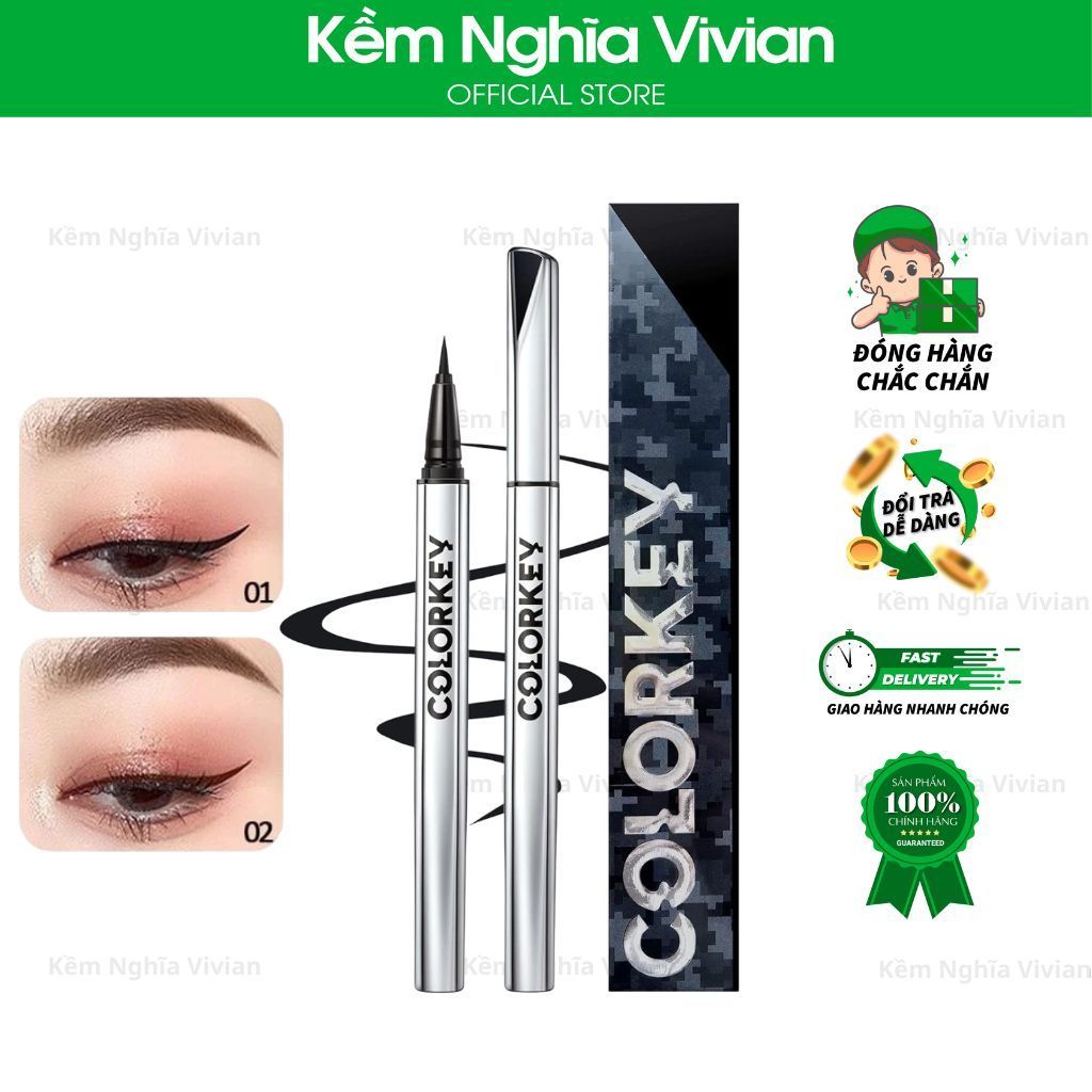  Bút Kẻ Mắt Nước COLORKEY Đầu Cọ Mảnh Không Dễ Chẻ Ngọn, Dễ Kiểm Soát 