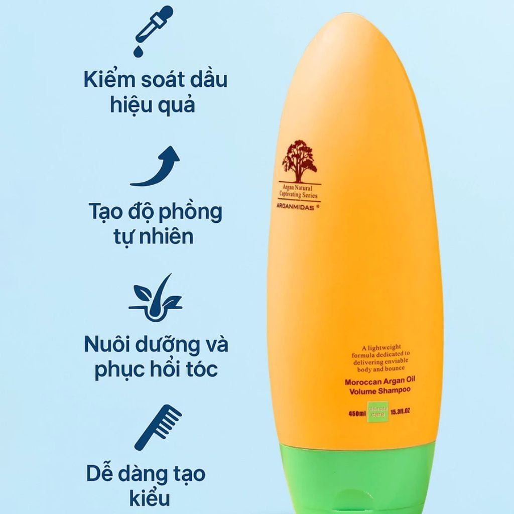  Dầu gội kiềm dầu tạo phồng Arganmidas Volume 450ml 
