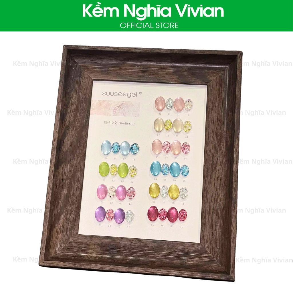  Set Gel Mắt Mèo Mix Nhũ KT Ánh Trăng Suusee 16 chai 