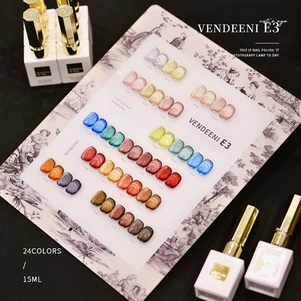  Set gel mắt mèo ánh trăng Vendeeni (24 chai) 