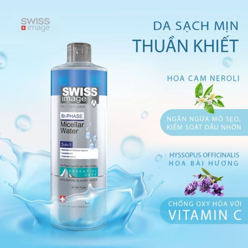  Nước tẩy trang 3in1 sạch sâu Swiss Image 400ml 