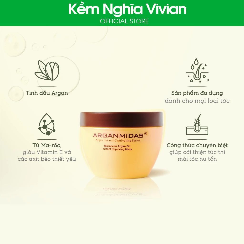  Kem ủ dưỡng ẩm phục hồi Arganmidas Instantly Repairing 300ml - Kem ủ phục hồi tóc hư tổn Keratin Arganmidas 300ml 